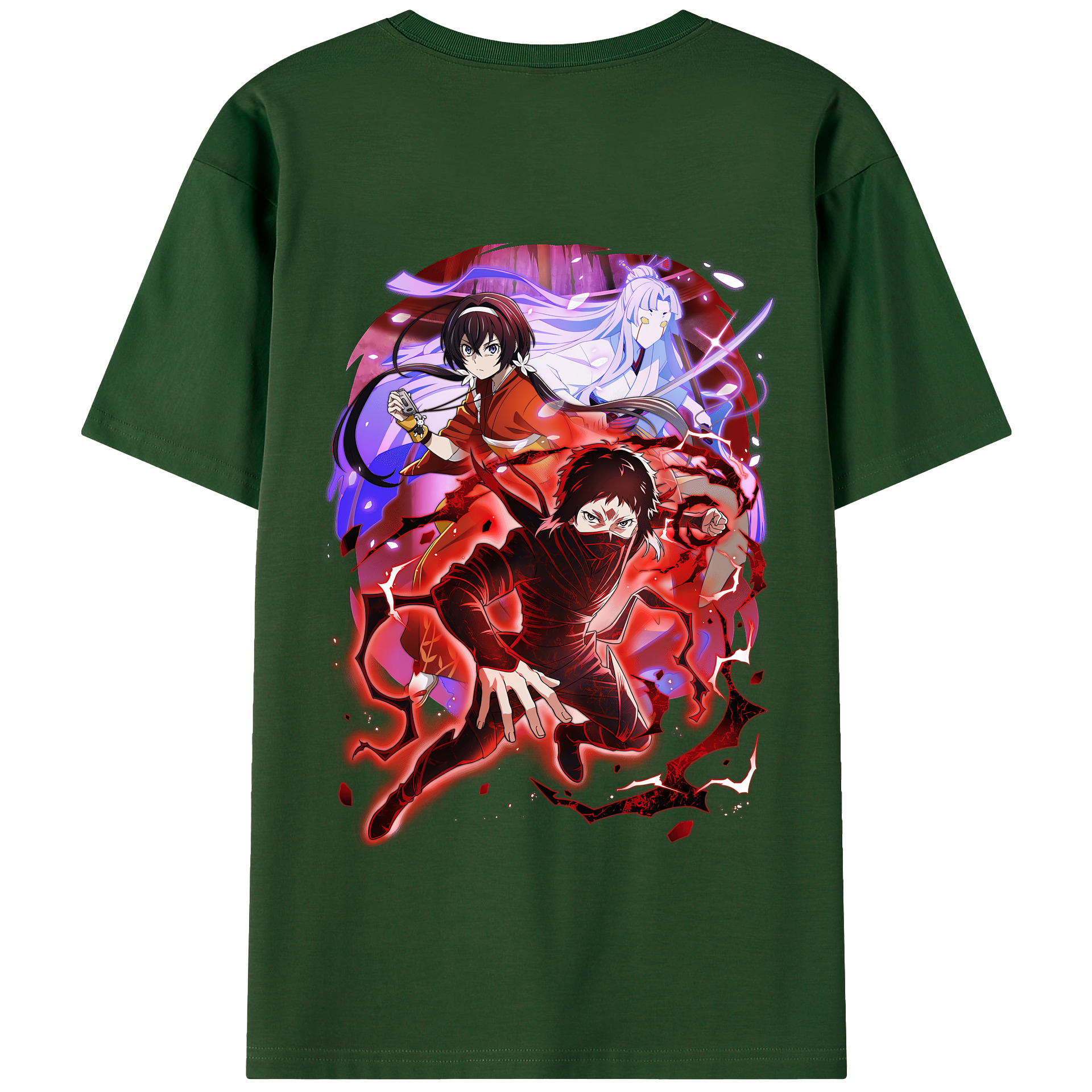（画像用） 文豪ストレイドッグス Bungo Stray Dogs 綿100％半袖Tシャツ（背面プリント）